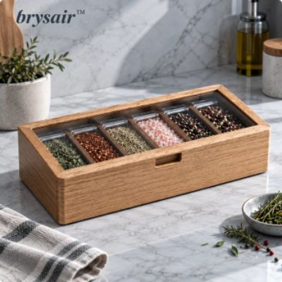 𝒃𝒓𝒚𝒔𝒂𝒊𝒓™ Forma Oak Spice Storage Box