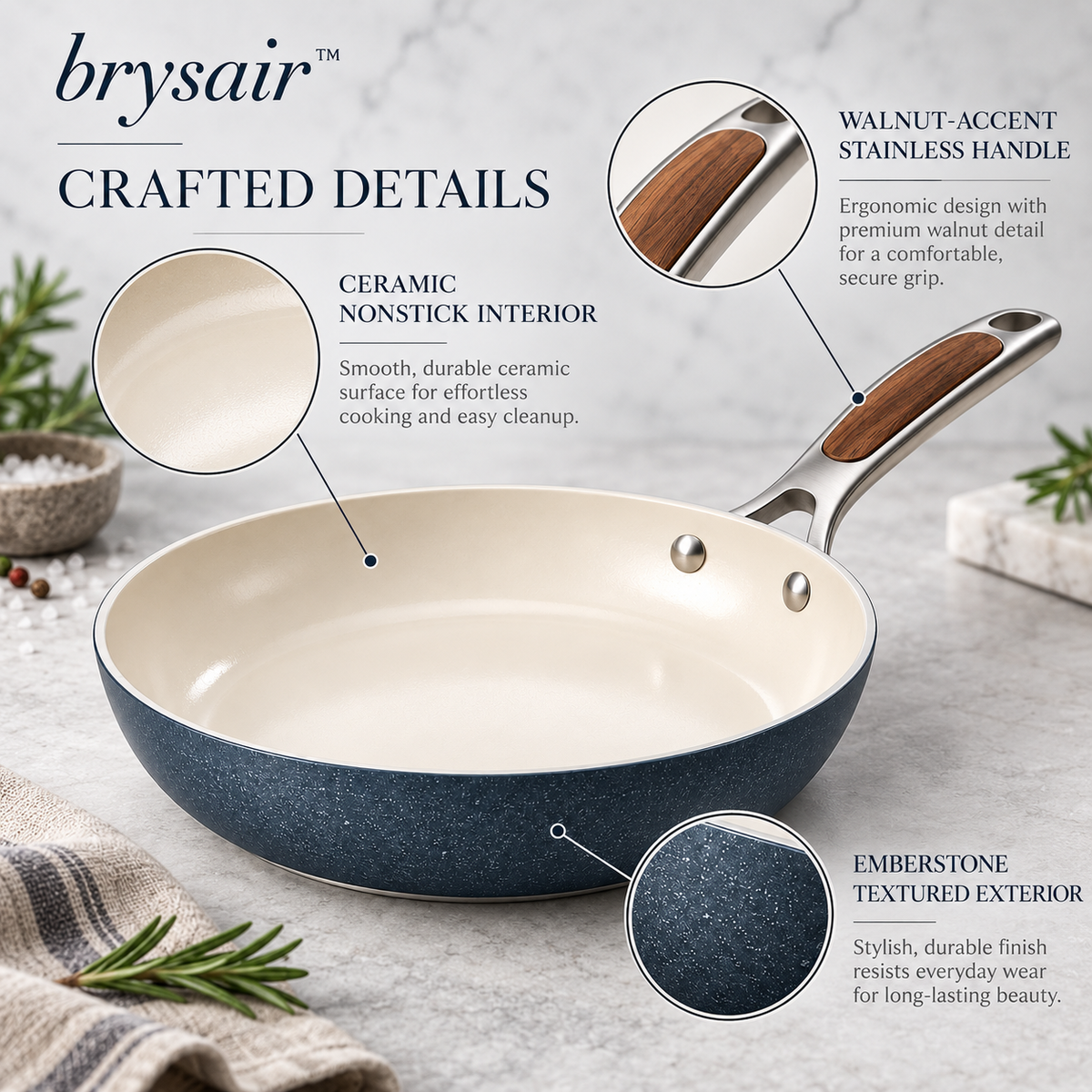 𝒃𝒓𝒚𝒔𝒂𝒊𝒓™ Emberstone Ceramic Frying Pan