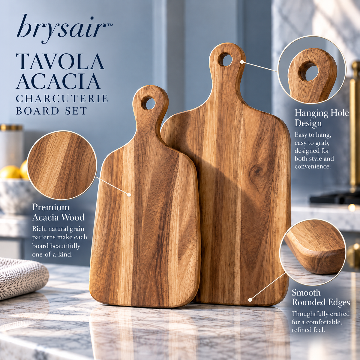 𝒃𝒓𝒚𝒔𝒂𝒊𝒓™ Tavola Acacia Charcuterie Board Set