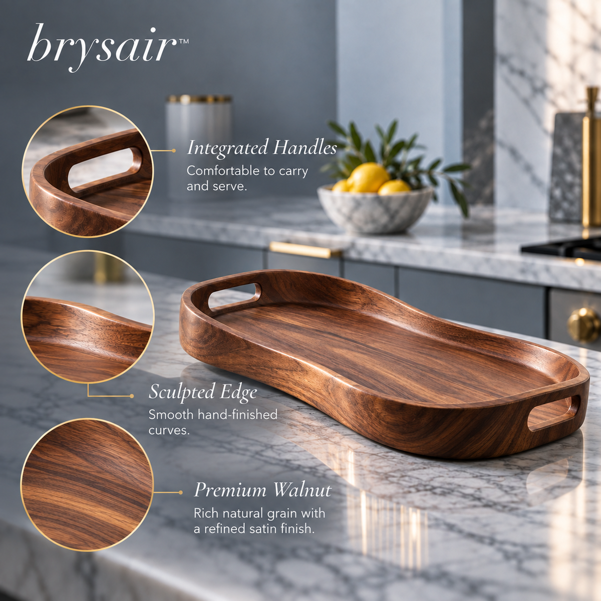 𝒃𝒓𝒚𝒔𝒂𝒊𝒓™ Hearthwood Sculpted Serving Tray