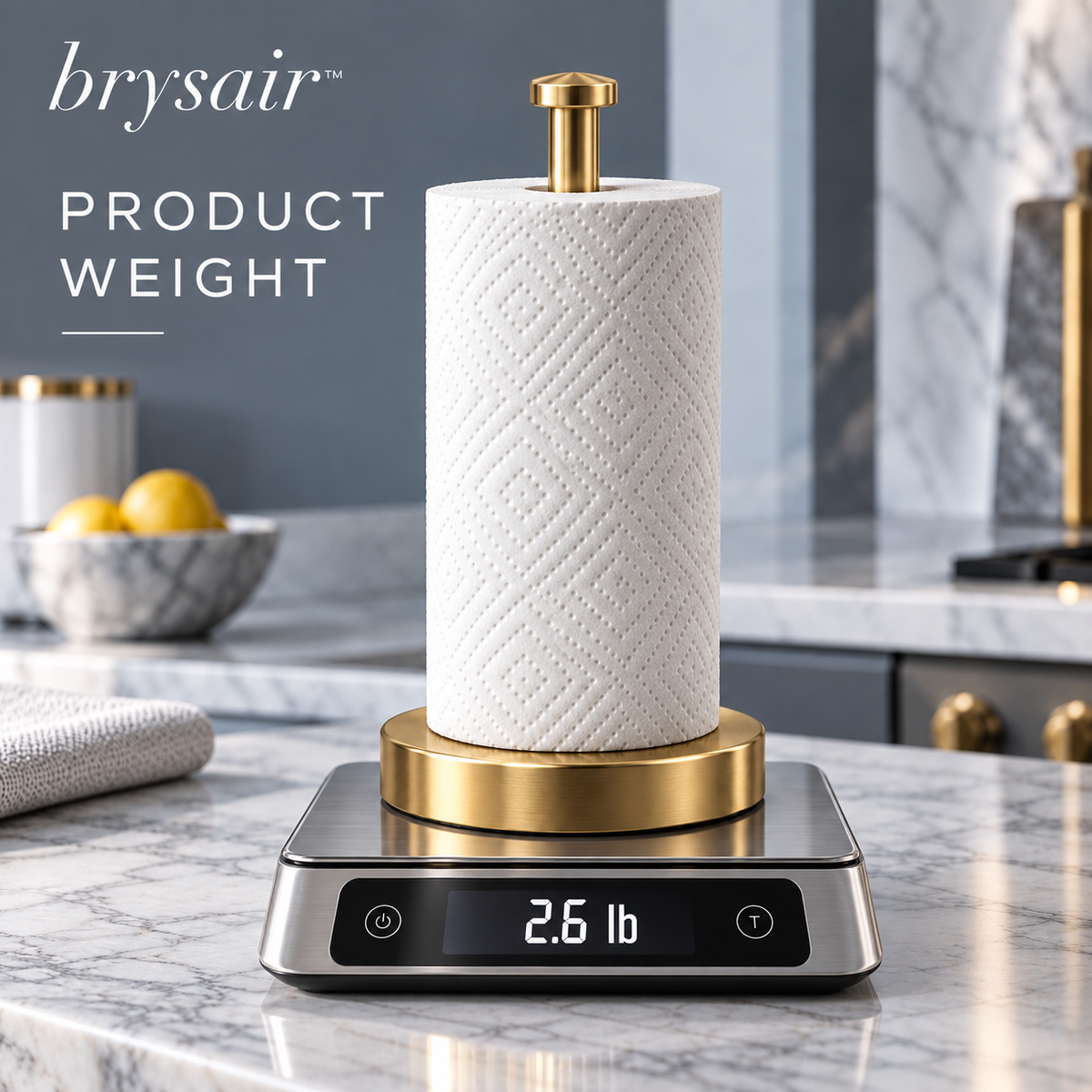 𝒃𝒓𝒚𝒔𝒂𝒊𝒓™ Arden Brass Paper Towel Holder